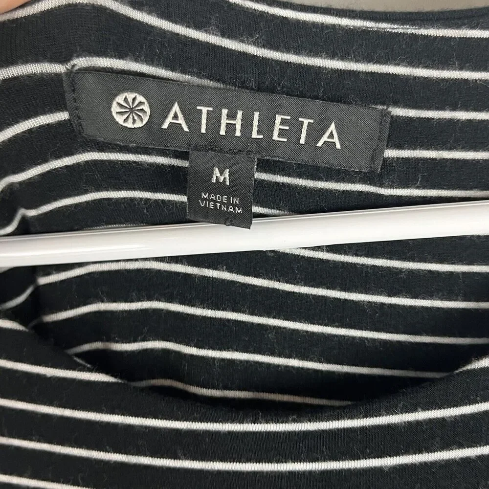 Athleta La Palma Dress Striped Athletic UPF 50+ Tulip Edge Front Size Medium​​​‎